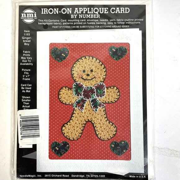 Stitch A Card Applique Kit # 1193 by NeedleMagic "Gingerbread Boy" - Picture 8 of 10